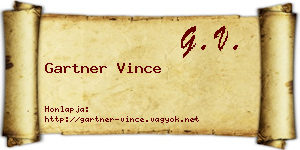 Gartner Vince névjegykártya